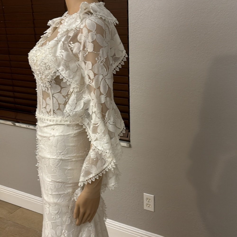 Isabella Talya Wedding Dress Boho size 2 to 4 long sleeves lace - Picture 12 of 16